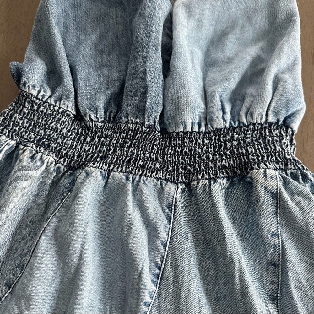 YOUNG THREADS Noelle Tiered Denim Patchwork Halte… - image 9